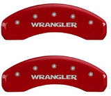 MGP Caliper Covers 42007SWRGRD 'Wrangler' Engraved Caliper Cover with Red Powder Coat Finish and Silver Characters, (Set of 4)
