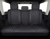 Aierxuan Jeep Wrangler JK JL 4-Door Seat Covers Full Set Custom Fit 2007-2022 Unlimited X Rubicon 392 Sahara Willys Sport High Altitude 4X4 Truck Pickup Waterproof Leather Cushions(Full Set/Black-R)