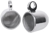 Pair Rockville MAC80S 7.7" Polished Silver Aluminum Wakeboard Tower Speaker Enclosures