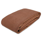 WHITEDUCK Canvas Tarp 18 oz. Heavy Duty Waterproof UV Resistant, Rustproof Grommets, Industrial & Commercial Use Cloth Tarp (Cut Size: 12'x24', Finished Size: 11 6" x23 6 , Brown)