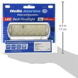 HELLA 980670311 '0670 Series' Multivolt 9-33V DC Sea Hawk LED Deck Light with Spread Beam Floodlight Pattern and White Housing