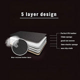 Muchkey Waterproof PU Leather Car Seat Cover Full Set Fit for Cars SUV Pick-up Truck Universal Front+Rear Cushion, Airbag Compatible, Luxury, Black-red