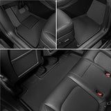 TAPTES All-Weather Floor Mats for Tesla Model Y 2021 2022 Accessories Custom Fit TPE Car Floor Liners Cargo Tray Trunk Waterproof Floor Mats Black Snowproof(1st & 2nd Row, Black)