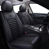 OY004Full Set Waterproof Leather Car Seat Cover for Women, Men,for Cars SUV Pick-up Truck Universal Fit Set for Auto Interior Accessories (Black)