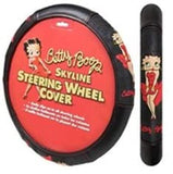 A 7 Piece Betty Boop Gift Set: 2 Lowback Seat Covers, 2 Front Floor Mats, 2 Rear Floor Mats, and 1 Steering Wheel Cover. - Betty Boop
