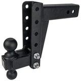 BulletProof Hitches™ 2.5" Adjustable Medium Duty (14,000lb Rating) 6" Drop/Rise Trailer Hitch with 2" and 2 5/16" Dual Ball (Black Textured Powder Coat)
