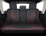 Aierxuan Jeep Wrangler JK JL 4-Door Seat Covers Full Set Custom Fit 2007-2022 Unlimited X Rubicon 392 Sahara Willys Sport High Altitude 4X4 Truck Pickup Waterproof Leather Cushions(Full Set/Black-R)