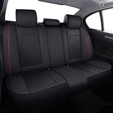 YIERTAI Universal Car Seat Covers for Ford Honda Accord Civic HRV Hybrid CRV Mitsubishi Fit Toyota Corolla Odyssey Waterproof Leather Full Set Cushions(Full Set/Black)