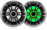 Fusion, EL Series, 6.5" 80-Watt Shallow Mount Speaker Pair, RGB LED Lighting, Sports Grey Grille, EL-FL651SPG, a Garmin Brand