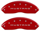 MGP Caliper Covers 10198SM50RD Red Brake Covers Engraved with Silver Mustang/5.0 (2011) (Set of 4)