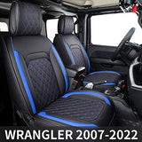 Aierxuan Jeep Wrangler JK JL 4-Door Seat Covers Full Set Custom Fit 2007-2022 Unlimited X Rubicon 392 Sahara Willys Sport High Altitude 4X4 Truck Pickup Waterproof Leather Cushions(Full Set/Black-R)