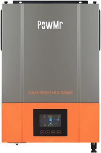 PowMr 2400W Solar Hybrid Inverter 24VDC to 220-230VAC,Built in 80A MPPT Solar Charge Controller,Off-Grid Pure sine Wave Inverter,Work with 24V Lead Acid & Lithium Battery,Solar Power Utility Generator