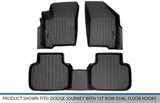 MAXLINER All Weather Custom Fit 2 Row Black Floor Mat Liner Set Compatible with 2012-2020 Dodge Journey (Only fits with Front Row Dual Floor Hooks on The Driver Side)