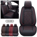 Aierxuan Car Seat Covers Full Set Waterproof Faux Leather Cushion Universal Toyota Corolla Tacoma rav4 Honda Civic CRV Accord Hyundai Tucson Elantra Rogue Sonata (Full Set/Black)