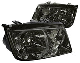 DNA Motoring HL-OH-VWJE99-SM Pair of Smoke Lens Euro-Spec E-Code Style Headlights Compatible with 99-05 Jetta MKIV,Left & Right Side