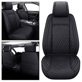 YIERTAI Universal Car Seat Covers for Ford Honda Accord Civic HRV Hybrid CRV Mitsubishi Fit Toyota Corolla Odyssey Waterproof Leather Full Set Cushions(Full Set/Black)