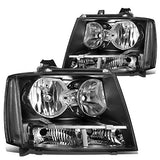 DNA Motoring HL-OH-CSA07-CH-CL1 Chrome Housing Headlights Compatible with 07-14 Tahoe Suburban Avalanche