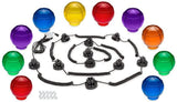 Camco 42772 Decorative RV Awning Globe Lights - 10 Clear Globes on Black Wire, Fits Directly into Your RV Awning Track, Great for Outdoor Events