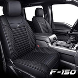 2 Front Seat Covers 2009-2022 Ford F150 Truck Seat Covers Waterproof Leather Seat Protectors Custom Fit for 2017-2022 F250 F350 F450(2 PCS Front, Black)
