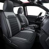 LUCKYMAN CLUB S08-QE Tacoma Seat Covers, Fit for 2005-2022 Tacoma Crew Cab/Double Cab with Water Proof Faux Leather(Full Set, Black)