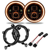 ORACLE LIGHTING 4,800 Lumen LED Halo Headlights – (Blue) 7" Jeep Wrangler JL/Gladiator JT Headlamp Assembly, 1 Pair, Part # 5769J-002