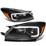 DNA Motoring HL-3D-FESC13-CH-CL1 Chrome Housing Projector Headlights With LED Day Time Running Light Bar For Escape