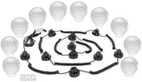 Camco 42772 Decorative RV Awning Globe Lights - 10 Clear Globes on Black Wire, Fits Directly into Your RV Awning Track, Great for Outdoor Events