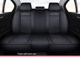 ZCJ XLX002 Leather Car Seat Covers, Faux Leatherette Automotive Vehicle Cushion Cover for Cars SUV Pick-up Truck Universal Fit Set Auto Interior Accessories， Airbag Compatible (Black)