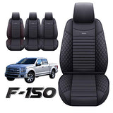 2 Front Seat Covers 2009-2022 Ford F150 Truck Seat Covers Waterproof Leather Seat Protectors Custom Fit for 2017-2022 F250 F350 F450(2 PCS Front, Black)
