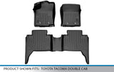 SMARTLINER Custom Fit Floor Mats 2 Row Liner Set Black Compatible with 2018-2022 Toyota Tacoma Double Cab