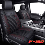 2 Front Seat Covers 2009-2022 Ford F150 Truck Seat Covers Waterproof Leather Seat Protectors Custom Fit for 2017-2022 F250 F350 F450(2 PCS Front, Black)