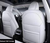 DMZTZMJ White Seat Covers for Tesla Model Y Seat Cover Full Set Full-Wrapped Custom fit for 2020 2021 Tesla Model Y