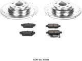 Power Stop K5854 Rear Z23 Carbon Fiber Brake Pads with Drilled & Slotted Brake Rotors Kit