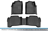 SMARTLINER Custom Fit Floor Mats 2 Row Liner Set Black for 2005-2011 Toyota Tacoma Double Cab (No Manuals)