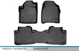 MAXLINER Floor Mats 2 Row Liner Set Black for 2009-2015 Honda Pilot