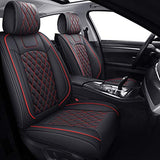 Aierxuan Car Seat Covers Full Set Waterproof Faux Leather Cushion Universal Toyota Corolla Tacoma rav4 Honda Civic CRV Accord Hyundai Tucson Elantra Rogue Sonata (Full Set/Black)