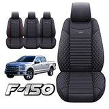 2 Front Seat Covers 2009-2022 Ford F150 Truck Seat Covers Waterproof Leather Seat Protectors Custom Fit for 2017-2022 F250 F350 F450(2 PCS Front, Black)