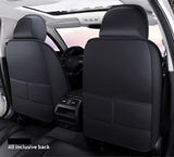 ZCJ XLX002 Leather Car Seat Covers, Faux Leatherette Automotive Vehicle Cushion Cover for Cars SUV Pick-up Truck Universal Fit Set Auto Interior Accessories， Airbag Compatible (Black)