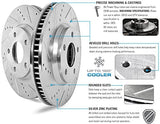 Power Stop K6739 Front Z23 Carbon Fiber Brake Pads with Drilled & Slotted Brake Rotors Kit