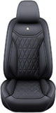 ZCJ XLX002 Leather Car Seat Covers, Faux Leatherette Automotive Vehicle Cushion Cover for Cars SUV Pick-up Truck Universal Fit Set Auto Interior Accessories， Airbag Compatible (Black)