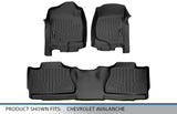 MAXLINER Custom Fit Floor Mats 2 Row Liner Set Black Compatible with 2007-2013 Chevrolet Avalanche