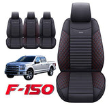 2 Front Seat Covers 2009-2022 Ford F150 Truck Seat Covers Waterproof Leather Seat Protectors Custom Fit for 2017-2022 F250 F350 F450(2 PCS Front, Black)