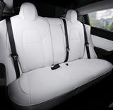 DMZTZMJ White Seat Covers for Tesla Model Y Seat Cover Full Set Full-Wrapped Custom fit for 2020 2021 Tesla Model Y