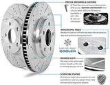 Power Stop K1077 Front Z23 Carbon Fiber Brake Pads with Drilled & Slotted Brake Rotors Kit