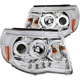 AnzoUSA 121282 Black Clear Projector Halo Headlight for Toyota Tacoma - (Sold in Pairs)