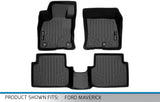 SMARTLINER Custom Fit All Weather Black 2 Row Floor Mat Liner Set Compatible with 2022-2023 Ford Maverick