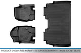 SMARTLINER Custom Fit Floor Mats 2 Row Liner Set Black Compatible with 2015-2022 Compatible with Ford F-150 SuperCrew Cab with 1st Row Bucket Seats