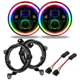ORACLE LIGHTING 4,800 Lumen LED Halo Headlights – (Blue) 7" Jeep Wrangler JL/Gladiator JT Headlamp Assembly, 1 Pair, Part # 5769J-002