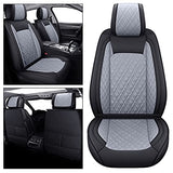 YIERTAI Universal Car Seat Covers for Ford Honda Accord Civic HRV Hybrid CRV Mitsubishi Fit Toyota Corolla Odyssey Waterproof Leather Full Set Cushions(Full Set/Black)