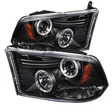 Spyder Auto Dodge Ram 1500 Black Halogen LED Projector Headlight